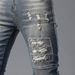 Men's Slim Straight Jeans – Stretch Washed Denim With Blue Fade & Distressed Details (S-2XL)_mkmklike.com