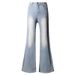American Retro Cream-colored Stretch Denim Flared Pants, 2025 Autumn And Winter New High-waisted Straight-leg_mkmklike.com