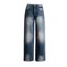 26ss| 2026 American Retro Washed Distressed Drapey Spring-summer Versatile Floor-length Everyday Denim Pants New Style_mkmklike.com