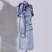 K Western Style Denim Trench Coat For Women; New Collection With A Belted Waist And A Leaf-like Hemline; Fashionable Coat._mkmklike.com