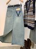 Women's Clothing Early Spring Light Blue Back Slit Skirt Denim Skirt Women New High Waist Slim Fit Medium Length Hip Skirt_mkmklike.com