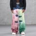 Heavyweight Washed Loose Fit Straight Leg Jeans With Splatter Paint Graffiti For Men, High-Street Wide Leg Trousers_mkmklike.com