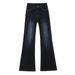 Stretch Flared Jeans For Women - High Waist Bootcut Denim Pants, Slim Fit Vintage Washed Dark Blue, Trendy 70s Retro Style (Ankle/Full/Extra Long)_mkmklike.com