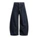 Men's Wide-Leg Long Pants Scythe Design, Hip-Hop Trendy Loose Jeans With Topstitching And Deconstructed Design_mkmklike.com