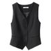 Women's Clothing fashion waist short vest jacket in summer high-end temperament V-neck white suit vest_mkmklike.com