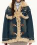 Distressed Denim & Faux Shearling Coat – Oversized Hooded Jacket With Horn Buttons (S-XL)_mkmklike.com