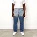 Men's Vintage Washed Light Blue Distressed Denim Jeans - Relaxed Fit Straight Leg High Street Casual Pants For Men_mkmklike.com