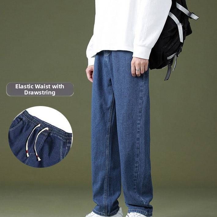 Straight Leg Loose Fitting Denim Work Pants For Welding Durable Dirt Resistant Summer Suitable Men's Clothing_mkmklike.com