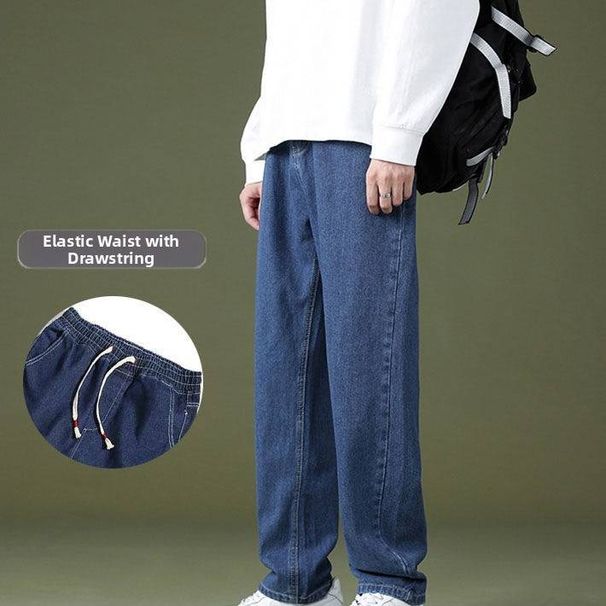 Straight Leg Loose Fitting Denim Work Pants For Welding Durable Dirt Resistant Summer Suitable Men's Clothing_mkmklike.com