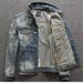 2025 European-USA Style Cowboy Outerwear Men's Cotton Lapel Broken Hole Single-Breasted Vintage Loose Cargo Denim Jacket M-5XL_mkmklike.com