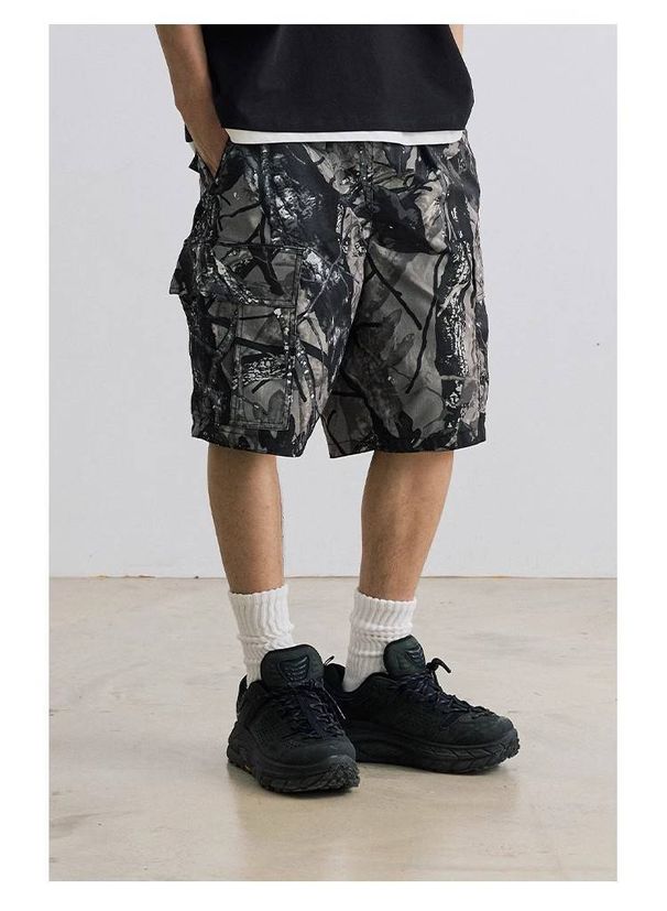 Men's Clothing Summer Beach Shorts Men's Loose Casual Straight Shorts Camouflage Drawstring All Match Overalls Trend_mkmklike.com