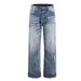 King Series Snowflake Blue Selvedge Washed Vintage A-Line Straight Leg Jeans For Men & Women - Classic Denim Pants With Retro Style_mkmklike.com