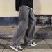 Men's American Wide-leg Loose Straight Casual Trousers Street Hip-hop Baggy Jeans Black Grey Blue Streetwear Men_mkmklike.com