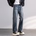 Autumn New Jeans Men's Fit Straight Tube Loose Trendy Brand American Retro Double Craft Washed Middle Waist Youth Large Size_mkmklike.com