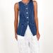 Women's Sleeveless High Waist Denim Vest - Casual Chic Button Front Vest For Spring & Summer_mkmklike.com