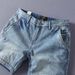 Men's Vintage Washed Denim Shorts - Classic Retro Style, Slim Fit, Mid-Rise, Stretch Comfort (Black, Blue)_mkmklike.com