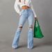 Women's Clothing Washed Hole High Waist Temperament Denim Wide Leg Pants Women_mkmklike.com
