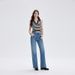 Women's High Waist Wide Leg Flared Jeans - Comfortable Stretch Denim Pants With Turned Hem For Casual & Stylish Look_mkmklike.com