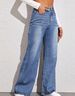 Vintage Washed High-Waisted Wide Leg Jeans – Distressed Cat Whisker Details & Comfort Stretch_mkmklike.com