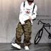Men's Niche Vibe Loose Fit Camouflage Flared Jeans Multi Pocket Trendy Casual Workwear Long Pants Large Size_mkmklike.com