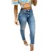 Slim Fit Jeans With Button Down Leg Opening Versatile Casual Fashion Cotton Denim Jeans For Spring/Autumn_mkmklike.com