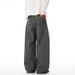 Vertical Striped Denim Scimitar Men's Loose Fit Wide Leg Floor-Length Trendy Brand Versatile Draped Long Pants_mkmklike.com