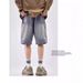 Men's Clothing Workwear Denim Shorts Men's High Street Fashion Straight Leg Fall Feeling Large Pocket Wide Leg Retro Cropped Trousers_mkmklike.com