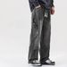 Men's Clothing Men's Spring And Autumn Loose Washed Retro High Street Straight Drawstring Overalls_mkmklike.com