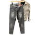 Men's Slim Straight Gray Jeans | Classic Fit With Signature Leather Patch | Comfort Stretch Denim For Everyday Wear_mkmklike.com