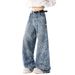 Vintage Washed Denim Jeans – Oversized Cargo Pants With Utility Pockets & Relaxed Fit (Unisex)_mkmklike.com