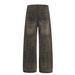 Men's High-Waist Distressed Jeans High Street Style Loose Fit Height Enhancing Retro Streetwear_mkmklike.com