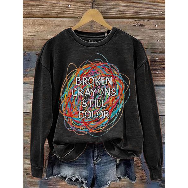 Women's Clothing round neck printed sweatshirts spring and autumn hot selling casual all match long sleeved men's and women's tops_mkmklike.com