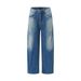 Washed White Denim Loose Wide-Leg For Men Autumn American Style High Street Ins Design Long Pants_mkmklike.com