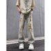 Yellow Mud Ripped Jeans 2024 New Men's Summer Thin Straight Loose American High Street Pants Trendy Brand_mkmklike.com