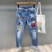 2025 Autumn Fashion Black Jeans Stick Rhinestone Slim Fit Stretch Jeans Man Letter Casual Spring Autumn Men Denim Pencil Pants_mkmklike.com