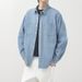 Retro Solid Color Pocket Long-sleeved Denim Shirt Men's And Women's Loose Tooling Cardigan_mkmklike.com