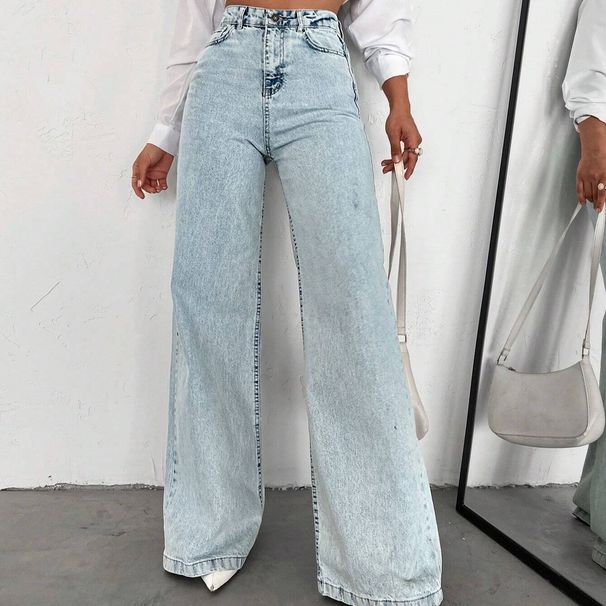 Men's & Women's Vintage Washed Denim Jeans – High-Waisted Loose Straight Leg Pants (XS-XL, Light Blue/Dark Blue, Distressed Streetwear Style)_mkmklike.com