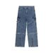 Suitable For All Seasons American Style Lace-up Jeans For Men, Niche Design, High Street Vibe, Loose Straight-leg Pants_mkmklike.com