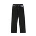 Letter Print Color Block Patchwork Jeans Men's INS American Style Loose Straight Long Trendy Casual Pants_mkmklike.com