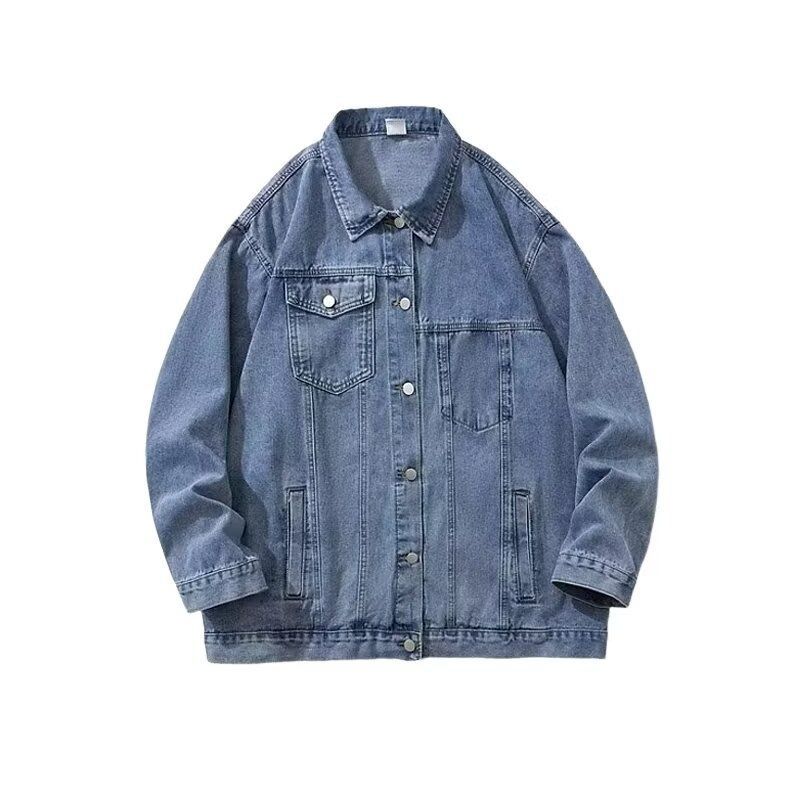 Loom Cross-Border European American Style Men's Denim 2024 Spring And Autumn New Turn-Down Collar Jacket Vintage Washed_mkmklike.com