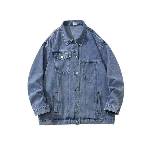 Loom Cross-Border European American Style Men's Denim 2024 Spring And Autumn New Turn-Down Collar Jacket Vintage Washed_mkmklike.com