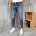 Men's Clothing Blue Retro Slim Fit Skinny Jeans High Stretch Slimming Men's Denim Trendy American Style Fashion_mkmklike.com