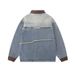 Splicing Denim Jacket Men's Design Sense Jacket For Teenagers, Casual Windproof, Washed And Worn_mkmklike.com