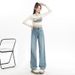 Slim-fit Straight-leg Jeans Women, 2026 Spring New Style, High-waisted Wide-leg Pants For Petite Figures, Loose-fitting_mkmklike.com
