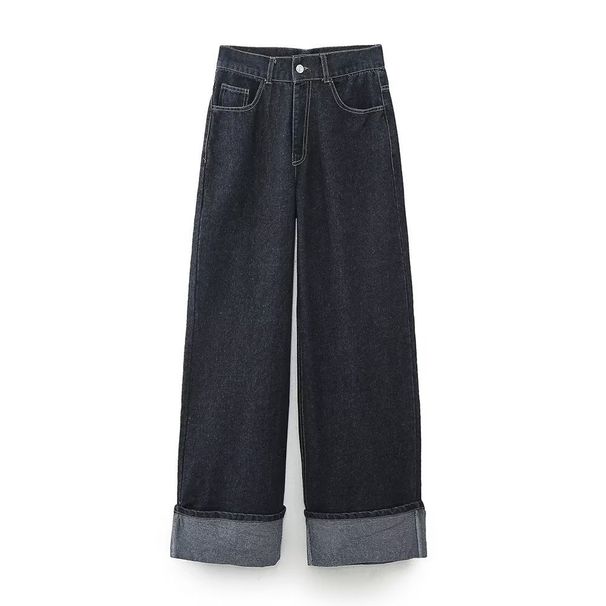 Cross-Border European American Women's Clothing INS Hot-Selling Denim Jacket And Flared Cuffed Pants Set_mkmklike.com