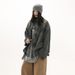 American Washed Yellow Mud Dyed Blue Stand Up Collar Denim Jacket For Men, Stylish And Loose Zipper Jacket, Trendy Top_mkmklike.com