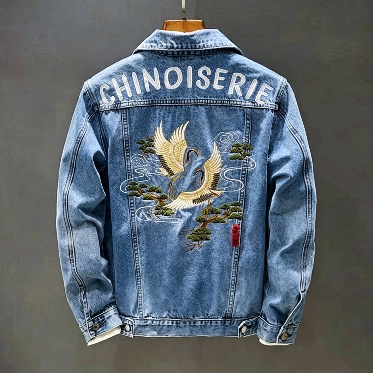 Men's Clothing Chinese Fashion Brand Embroidered Denim Jacket For Men Spring New Style National Trend Print Slim Stretch Jacket All Match Tops_mkmklike.com