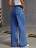K New Loose Wide Leg Jeans Solid Color Pants_mkmklike.com