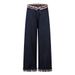 American Street Style Printed Jeans For Men, Niche Design, Color Block, Rolled Hem, Loose Wide-Leg Straight Casual Pants_mkmklike.com