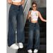 Women's Cross Border Trendy Jeans 2025 New Arrival Flowy, Loose Fit, High Waist, Slimming, Unique Long Pants_mkmklike.com